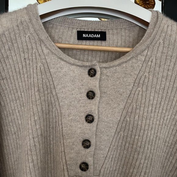 Nadaam Recycled Cashmere Ribbed Henley - Picture 4 of 5